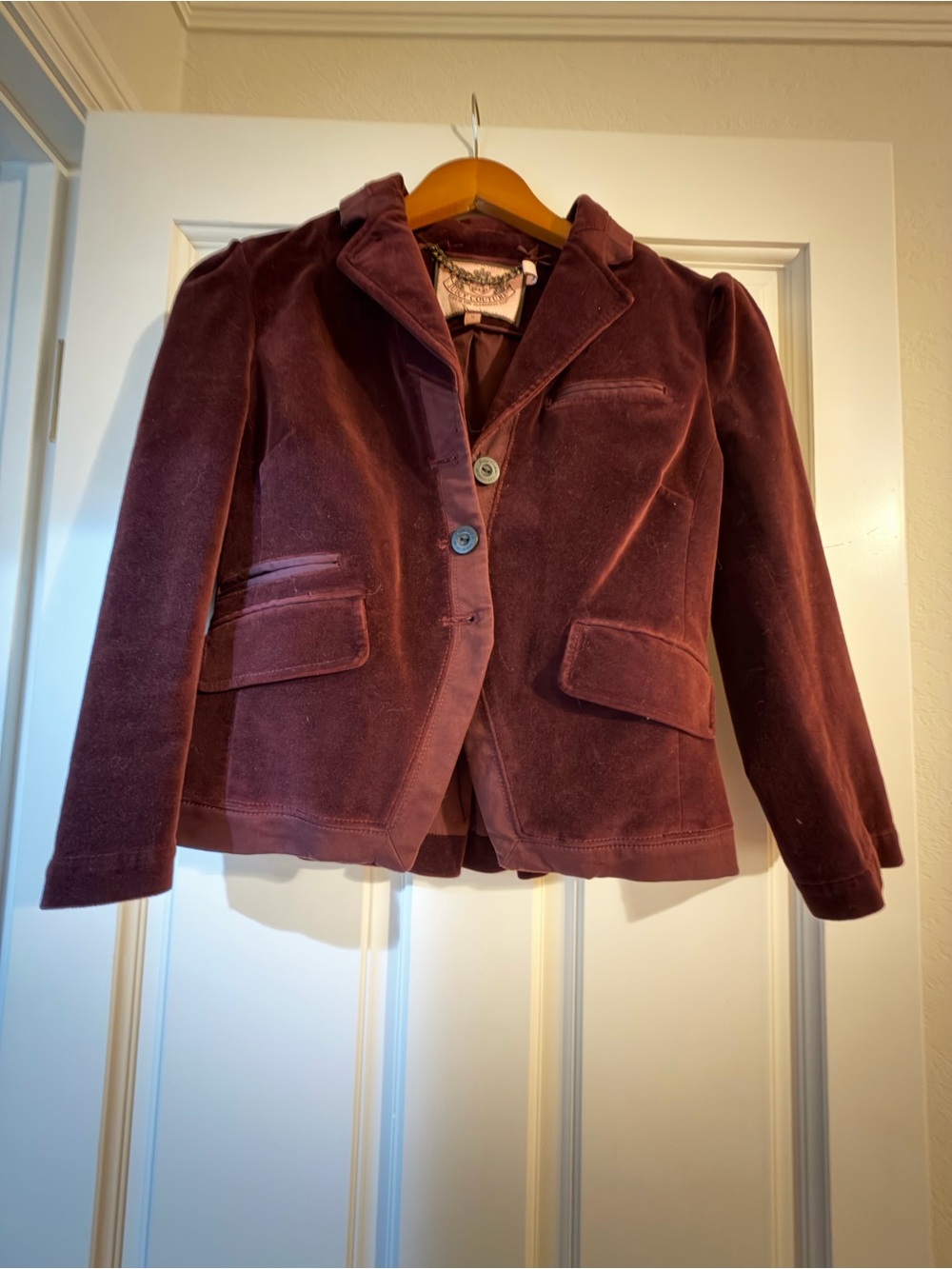Vintage Juicy Couture Velvet Blazer in Deep Burgundy